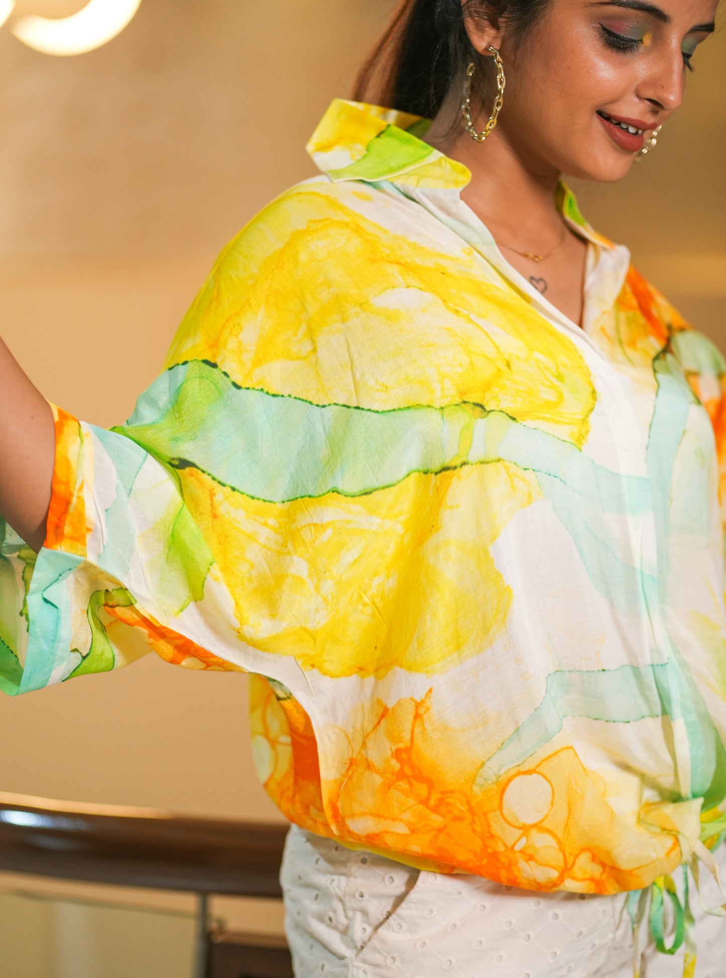 Springtime Sunburst Cotton Silk Top