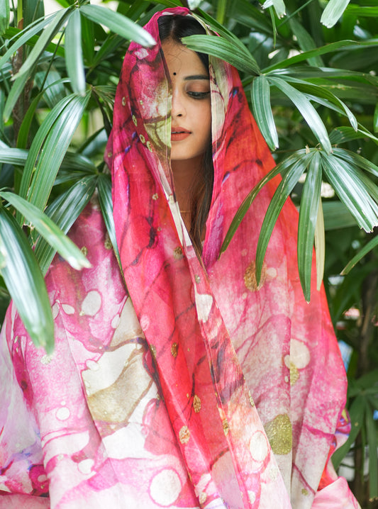 Wildflower Organza Silk Dupatta