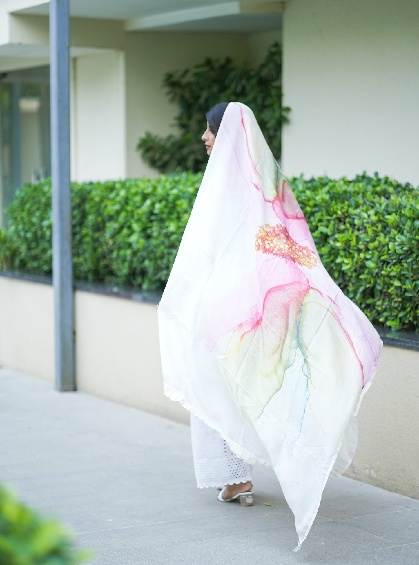 Spring Bloom Organza Silk Dupatta