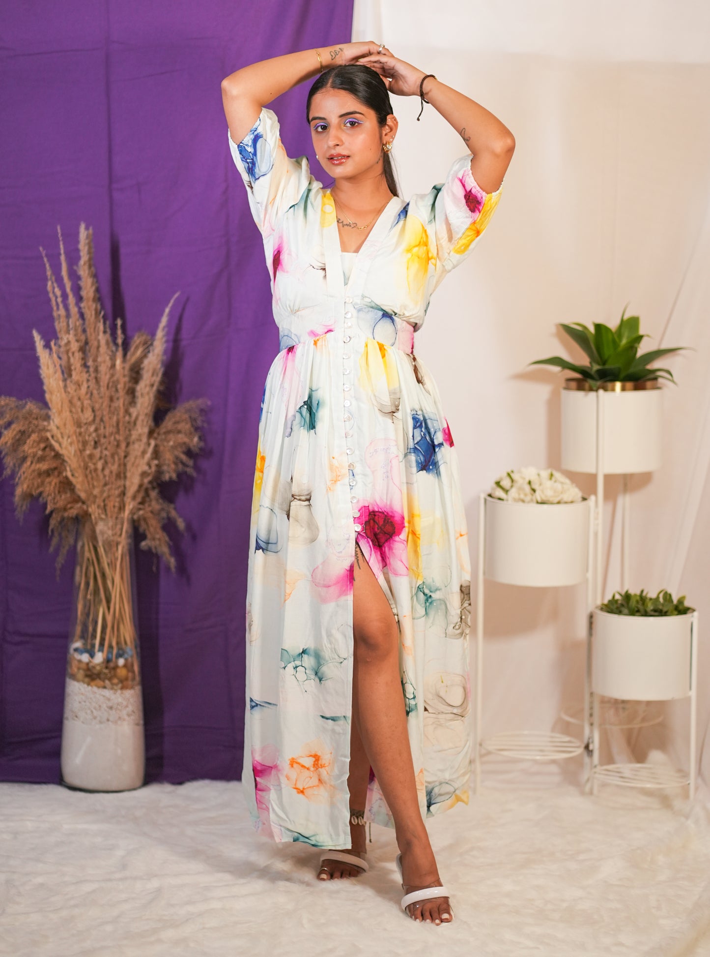 Colorful Blossoms Maxi Dress