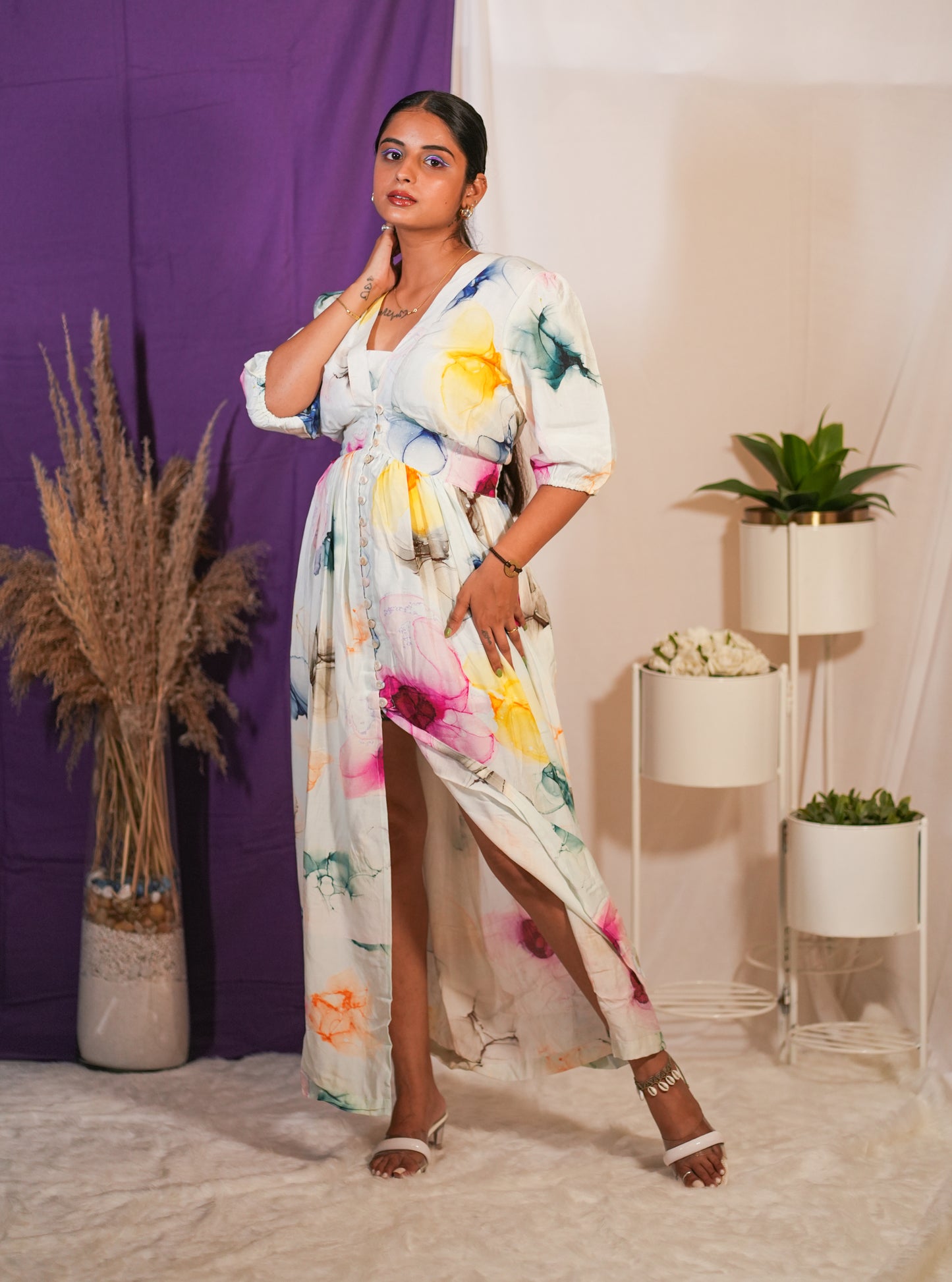 Colorful Blossoms Maxi Dress