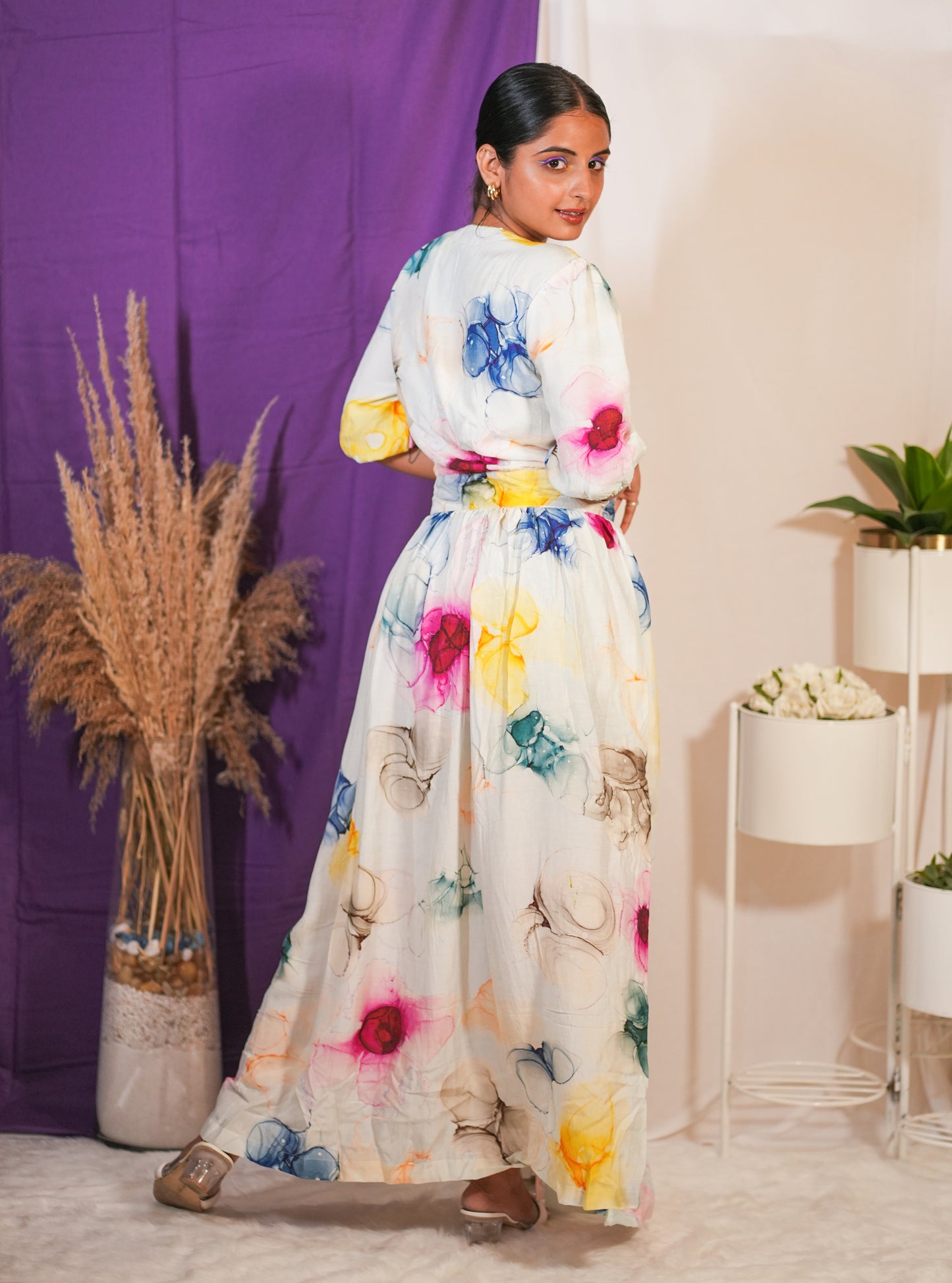 Colorful Blossoms Maxi Dress