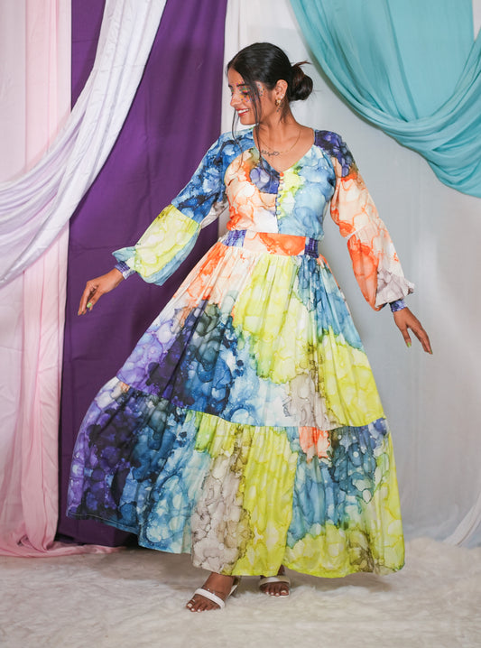 Fluorescent Dreams Two Tier Dress