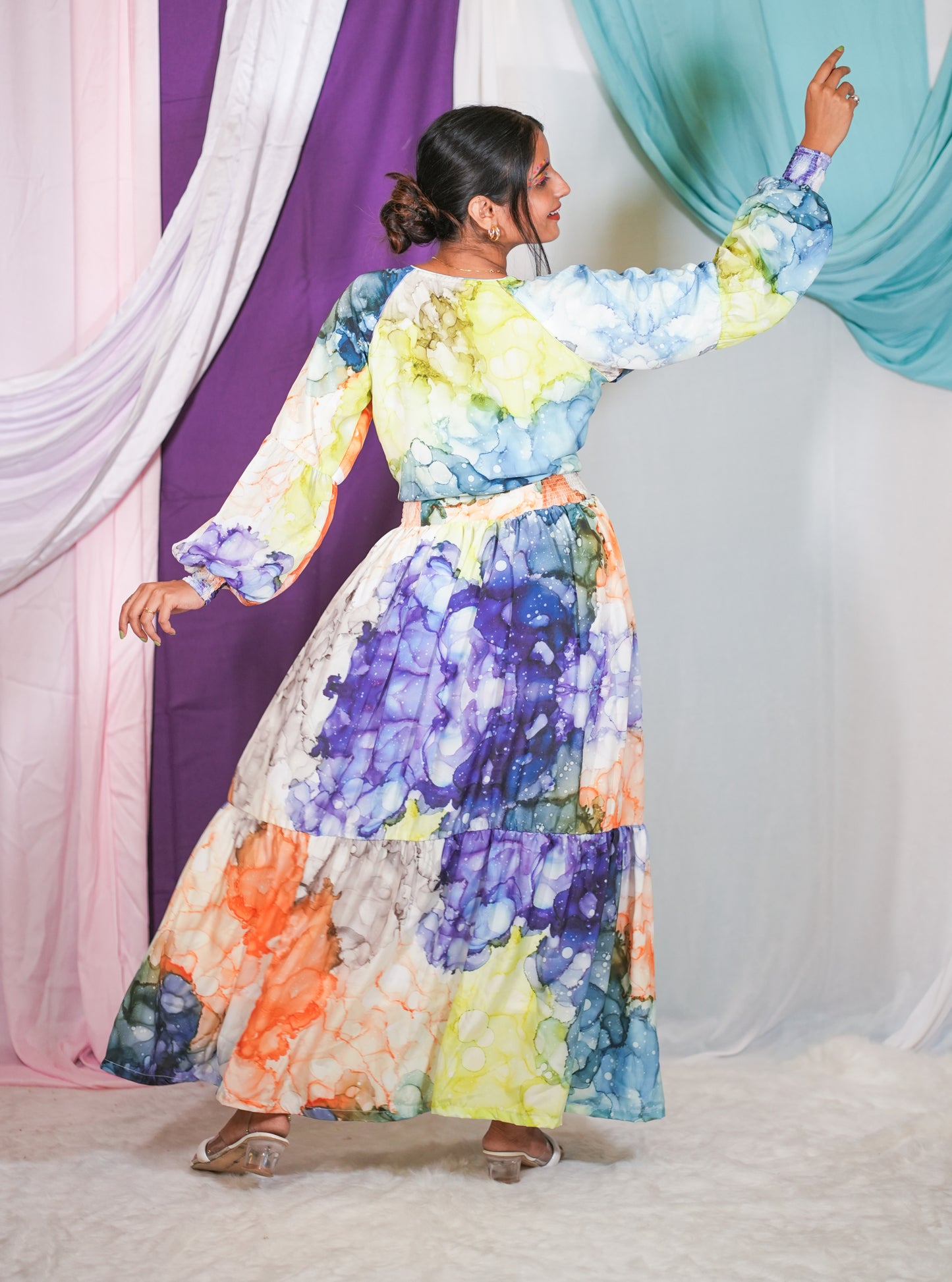 Fluorescent Dreams Two Tier Dress