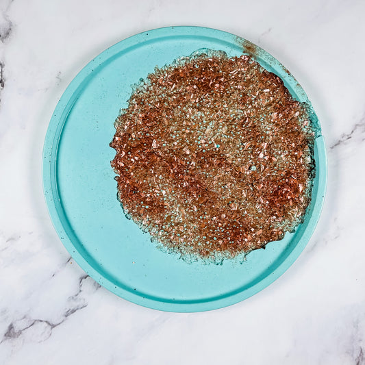 Turquoise Blue Round Tray