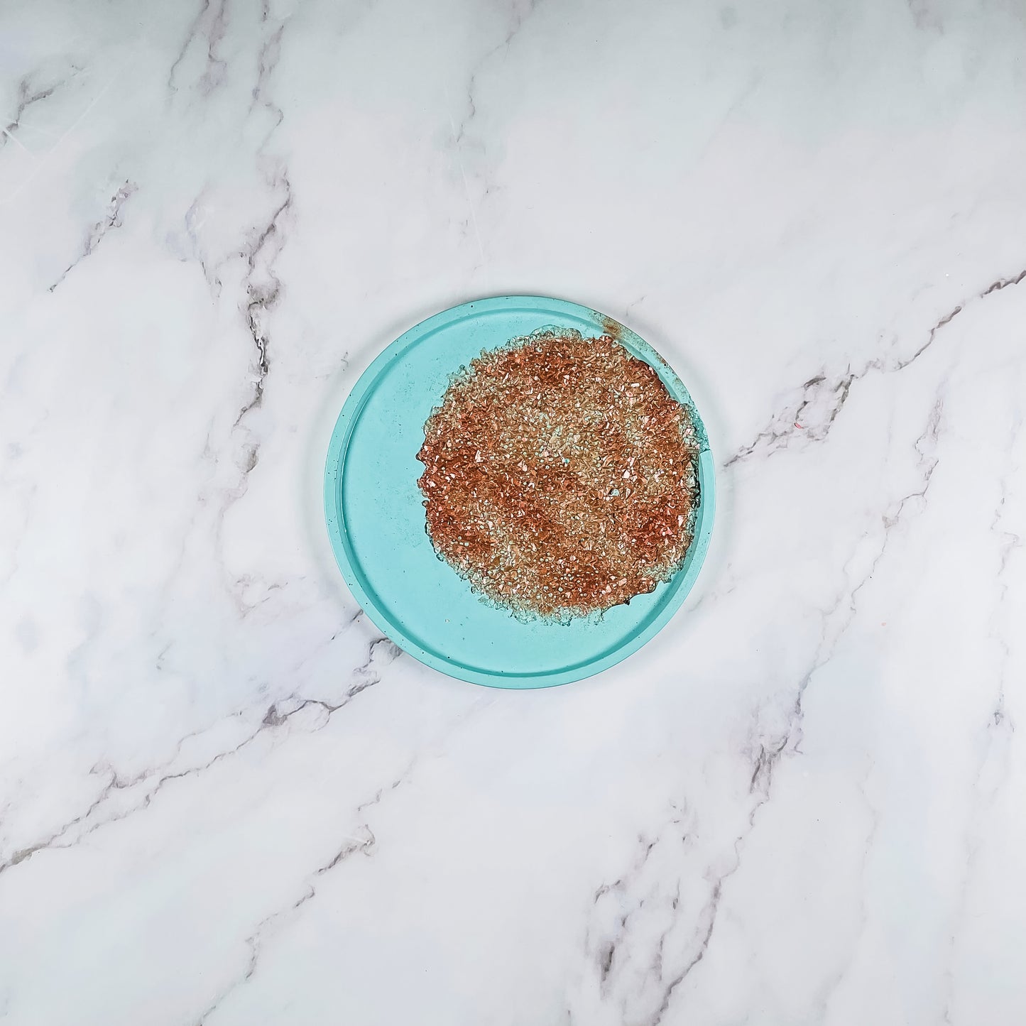 Turquoise Blue Round Tray